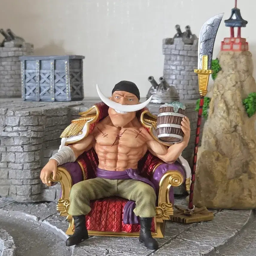 [BUNJANG] One Piece World Collectable Statue Whitebeard Seated Resin Figure / 원피스 월콜 레진 흰수염 좌상