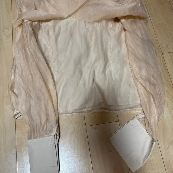 [BUNJANG] Organza Chiffon Blouse Peach Color / 오간자 쉬폰 블라우스 피치 컬러