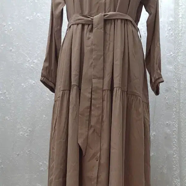 [BUNJANG] Anna Kerry Beige Shirring Detail Long Dress / AnnaKerry  예쁜원피스 free