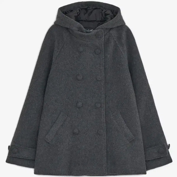 [BUNJANG] Hug Yourskin Half Coat Charcoal / 허그유어스킨 하프 코트 차콜 색상