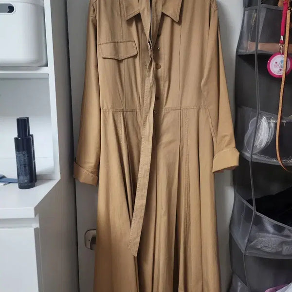 [BUNJANG] Autumn Shirt Dress with Belt / 가을 셔츠원피스