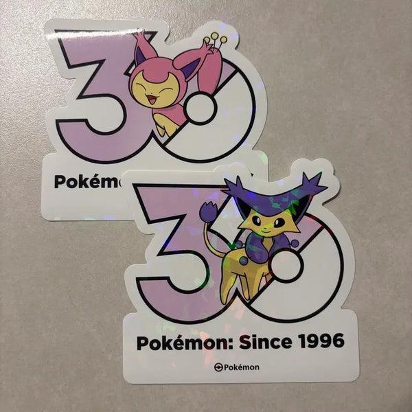 [BUNJANG] Pokemon 30th Anniversary Logo Sticker Bundle Set (Entei, Delcatty) / (새상품) 포켓몬스터 무릉도원 팝업 30주년 로고 스티커 에나비 델케티 일괄