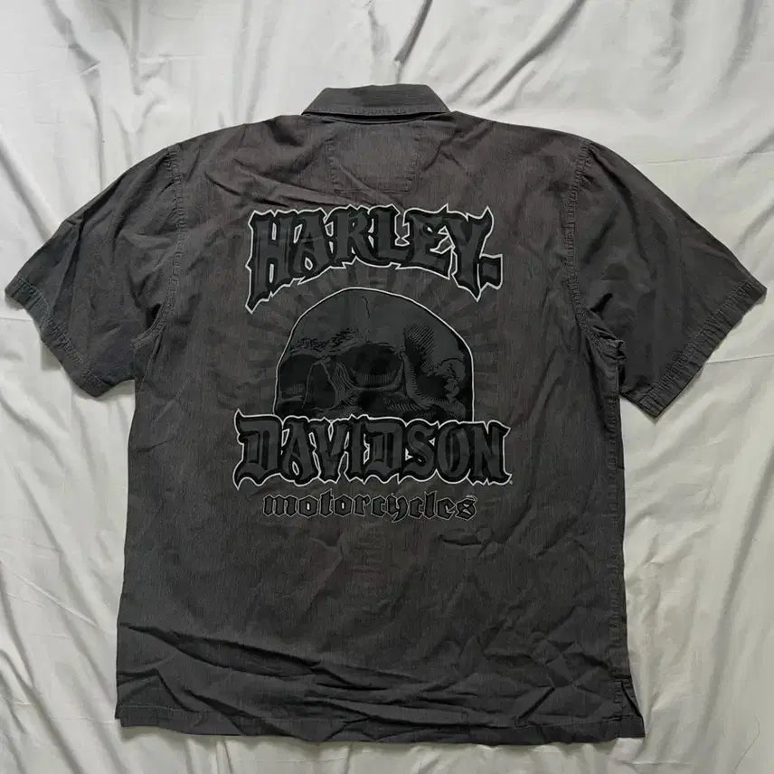 [BUNJANG] Harley-Davidson Skull Short Sleeve Shirt / 할리데이비슨 스컬 셔츠