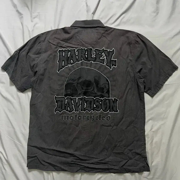 [BUNJANG] Harley-Davidson Skull Short Sleeve Shirt / 할리데이비슨 스컬 셔츠