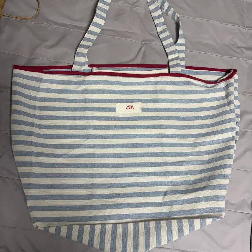 [BUNJANG] ZARA Striped Shoulder Bag XL / 자라 스트라이프 숄더백xl