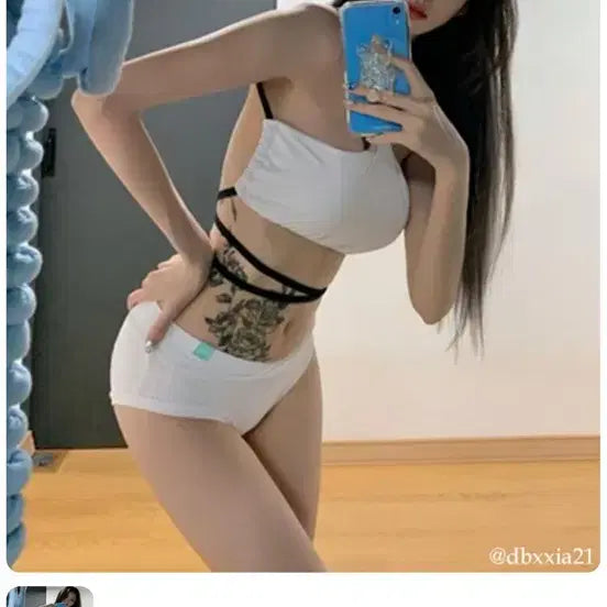 [BUNJANG] Kelly Sport Kelly Polewear Back Cross Top White / 켈리스포츠 켈리폴웨어