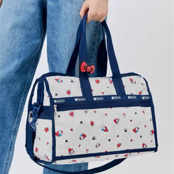 [BUNJANG] Hello Kitty x Lesportsac Heart To Heart Deluxe Medium Weekender Bag / 헬로키티 X 레스포삭 하트 투 하트 디럭스 미디움 위켄더