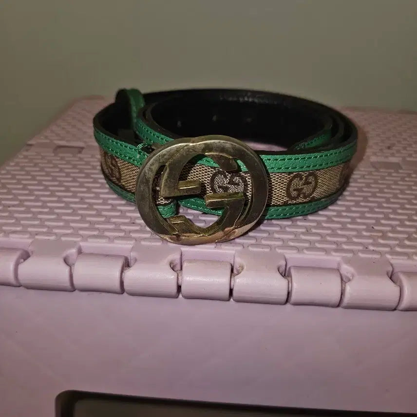[BUNJANG] Gucci GG Logo Belt Green / 구찌 GG 로고 벨트 그린
