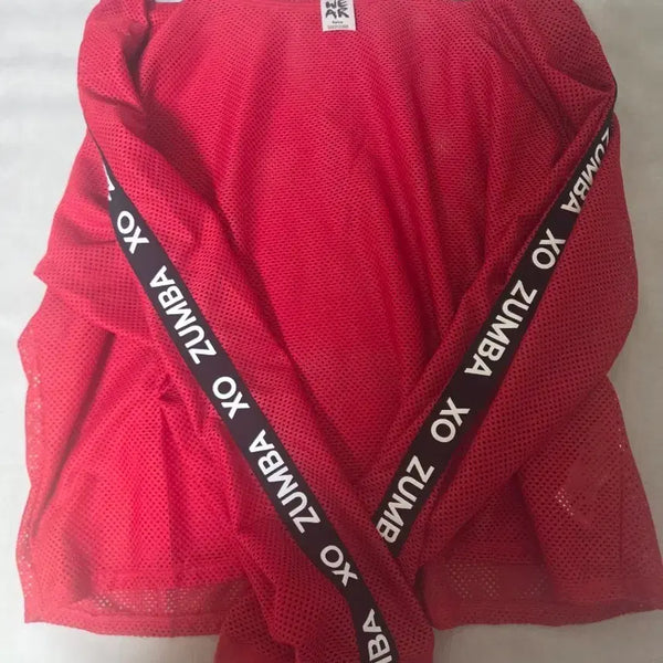 [BUNJANG] ZUMBA Red Mesh Long-Sleeve T-Shirt / ZUMBA 매쉬