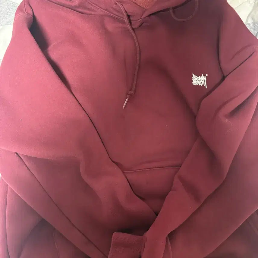 [BUNJANG] Brownbreath Burgundy Hoodie M / 브라운브레스 후드티 버건드 M