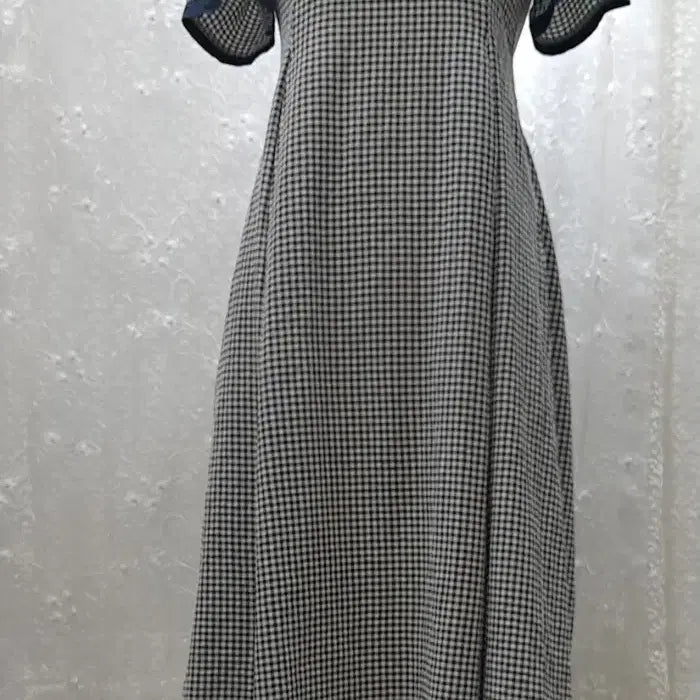 [BUNJANG] Cotton Check Long Dress Size 66 / 예쁜 면 체크워피스  66