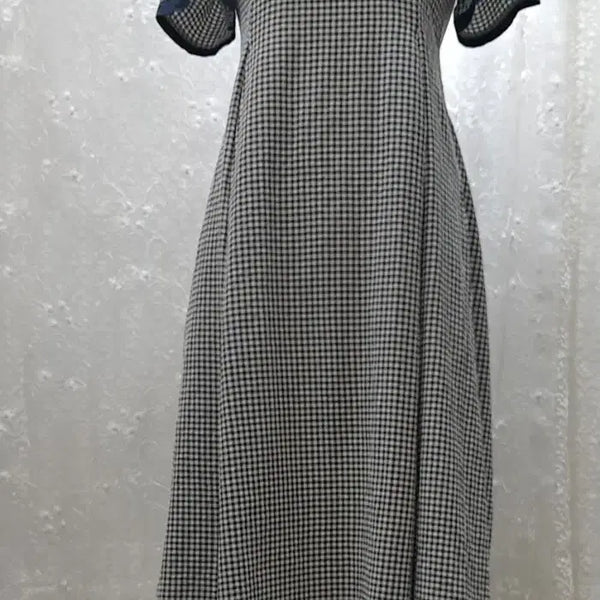 [BUNJANG] Cotton Check Long Dress Size 66 / 예쁜 면 체크워피스  66