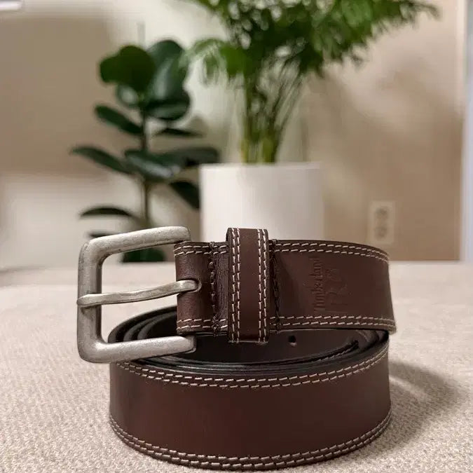 [BUNJANG] Timberland Leather Belt Brown / 팀버랜드 가죽 벨트 브라운
