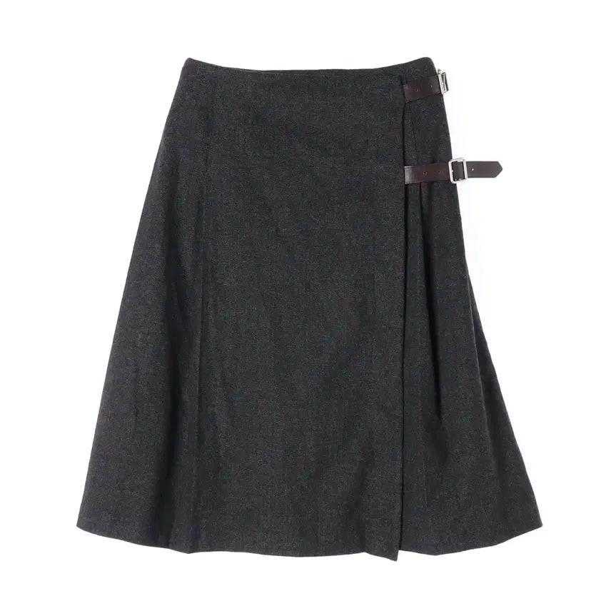 [BUNJANG] The Barnet Kiltie Wool Blend Wrap Pleated Skirt / 더바넷 킬티니 울 블렌드 랩 플리츠 스커트