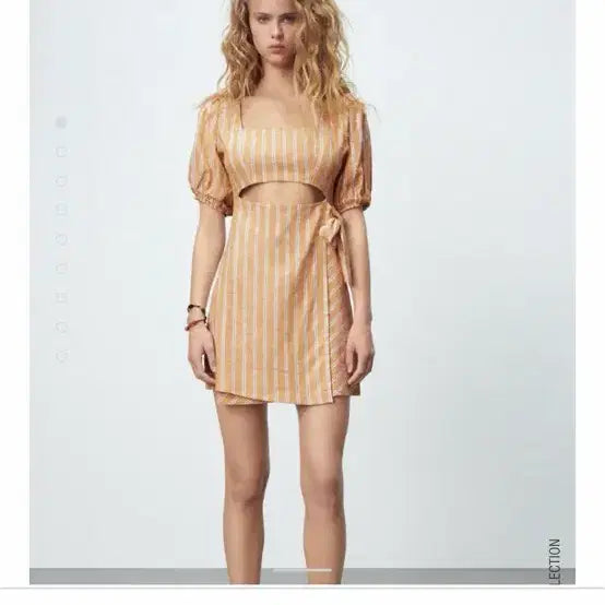 [BUNJANG] Zara Striped Wrap Dress / 자라 스트라이프 랩 원피스