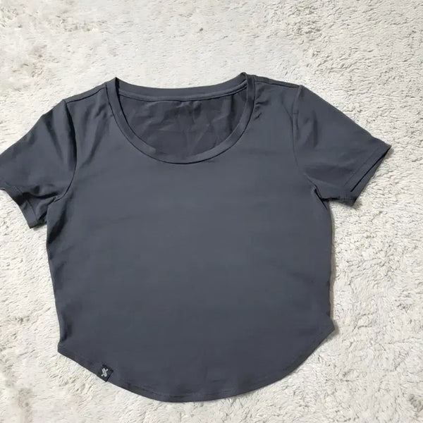 [BUNJANG] Xexymix Cropped Short Sleeve T-Shirt Charcoal / 젝시믹스 크롭 반팔 L