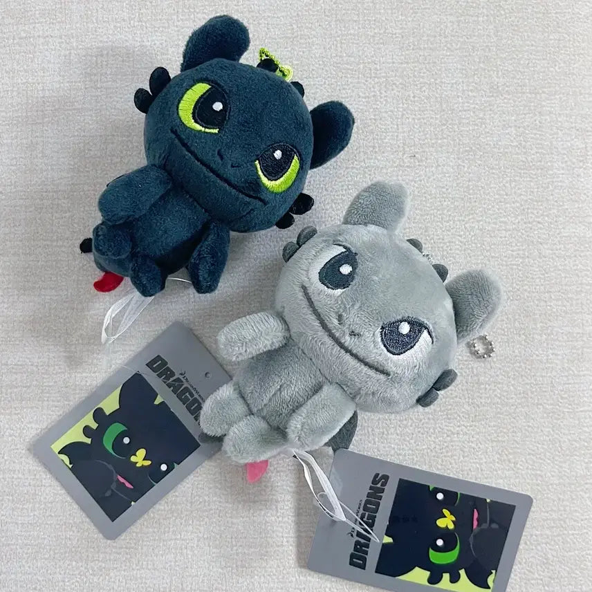 [BUNJANG] How to Train Your Dragon Toothless Plush Keychain Set (2 Types) / 드래곤 길들이기 투슬리스 인형 키링 2종 세트