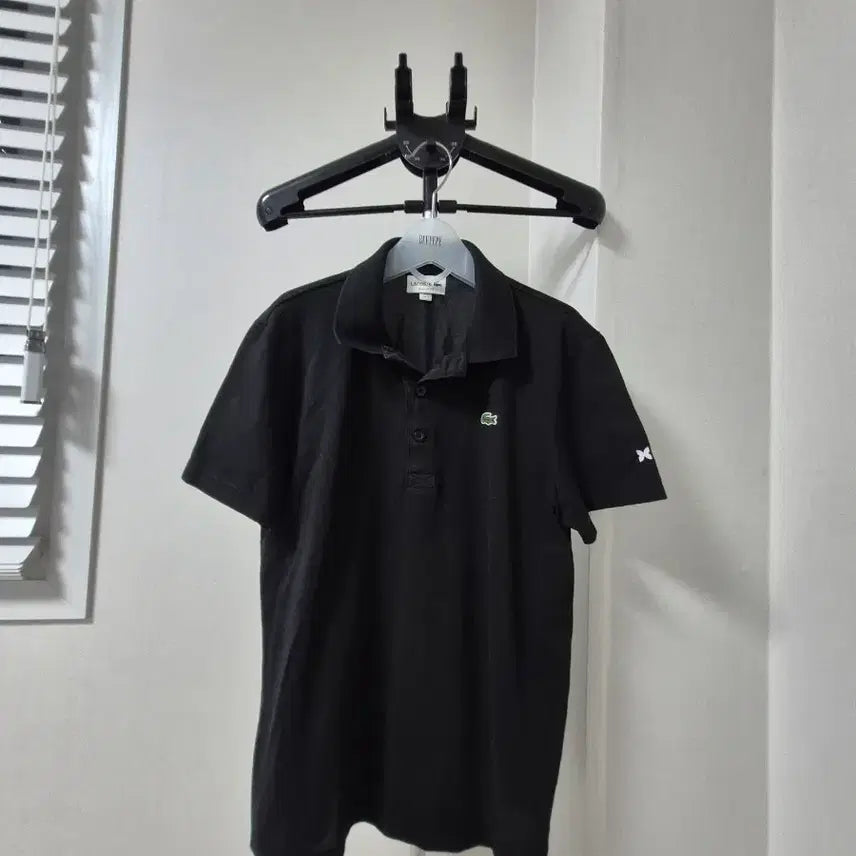 [BUNJANG] Lacoste Short Sleeve Polo Shirt Black / 라코스테 반팔 카라티 블랙