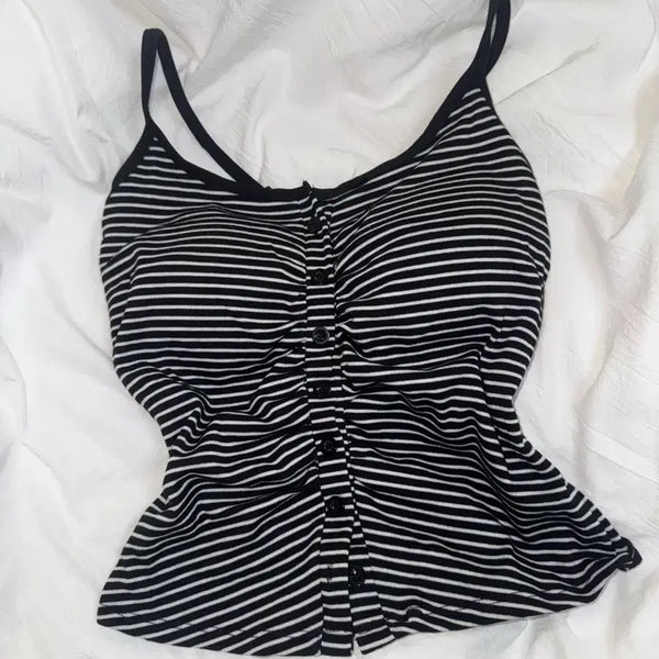 [BUNJANG] Sheer Shirring Sleeveless Top / 캡내장 스프라이트 셔링 나시