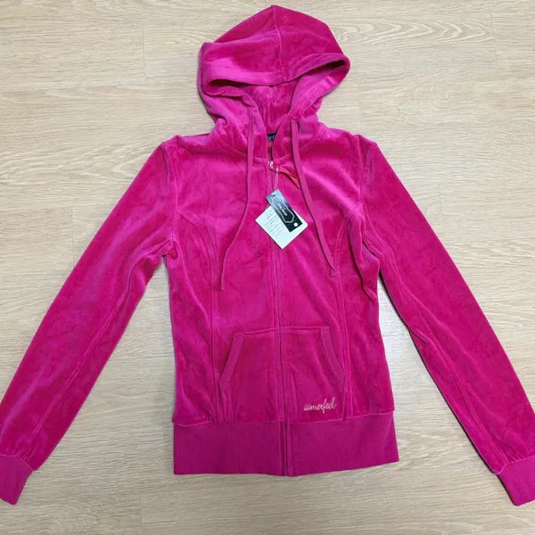 [BUNJANG] Aimé Leon Dore Velvet Hooded Zip-Up Jacket / (새상품)에메필 벨벳 후드집업 퍼플 M, 핑크S(개별가격)