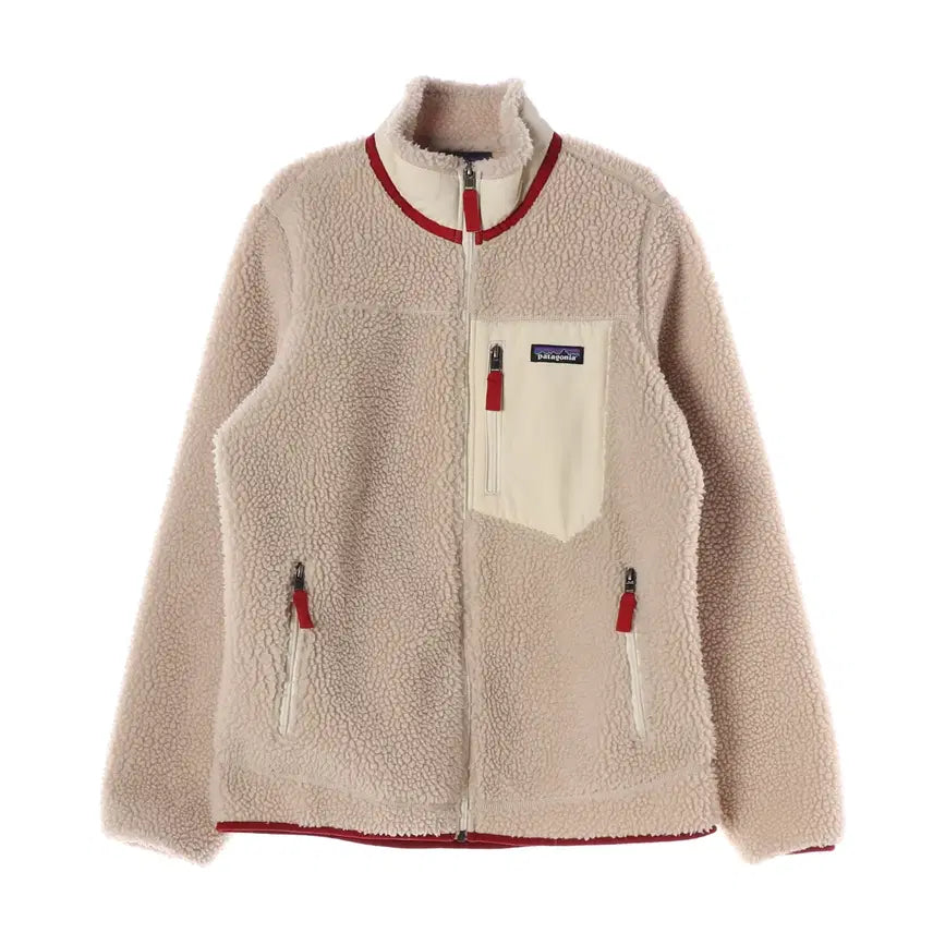 [BUNJANG] Patagonia Classic Retro-X Fleece Zip-Up Jacket Ivory Red / 파타고니아 클래식 레트로X 플리스 집업 재킷 아이보리 레드