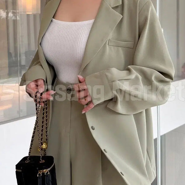 [BUNJANG] Luxe Set Jacket Pants Shorts Shirt Loose Fit / [빠른발송] 럭스 세트 자켓 팬츠 반바지 셔츠 카라 뒷트임 밴딩 루즈 가