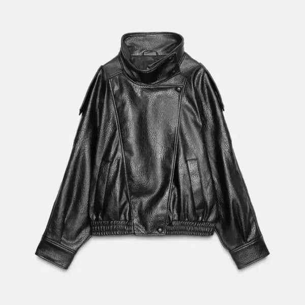 [BUNJANG] Zara Leather Jacket XL / 새상품 자라 생로랑맛 레더 자켓 XL