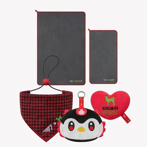 [BUNJANG] T1 Together Rescue Kit Cushion, Bandana, Artifa Pouch, Towel Bundle Set / 티원 홈그라운드 kk9r 투게더 레스큐키트 양도판매