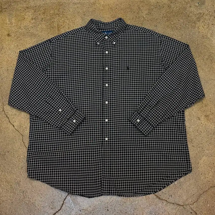 [BUNJANG] Polo Ralph Lauren Vintage Check Long Sleeve Shirt 2XL / 미국빈티지 폴로랄프로렌 간절기 체크 긴팔셔츠
