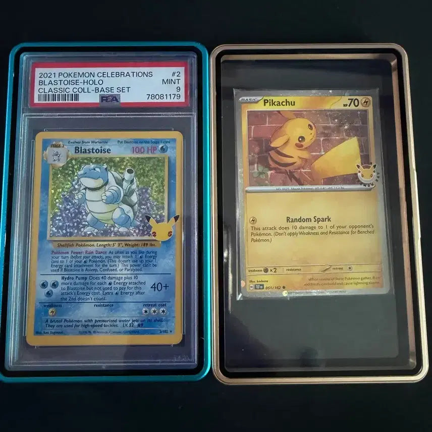 [BUNJANG] Pokemon Cards Blastoise Holo Rare & Pikachu Card Bundle Set / 포켓몬 카드 블래스토이즈 홀로 레어 / 피카츄 카드 일괄
