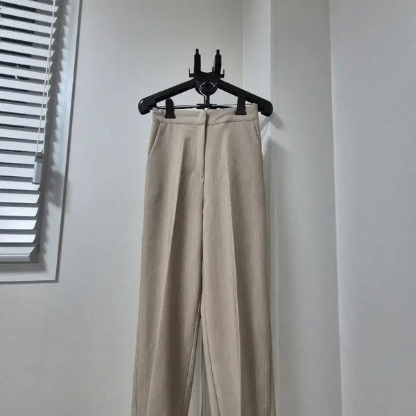 [BUNJANG] Beige Wide Slacks / 베이지 와이드 슬랙스