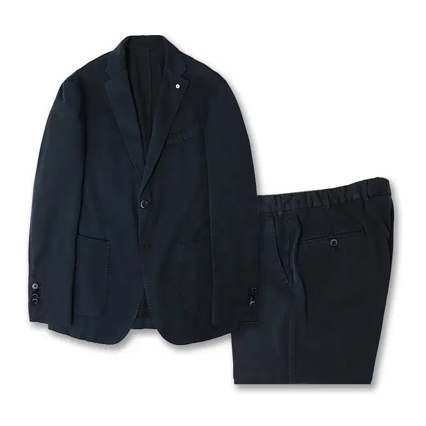 [BUNJANG] L.B.M. 1911 Navy Twill Cotton Garment Washed Suit Set / 루비암 1911 [L.B.M 1911] 트윌 코튼 네이비 가먼트 워싱 이탈리아 수트 셋업