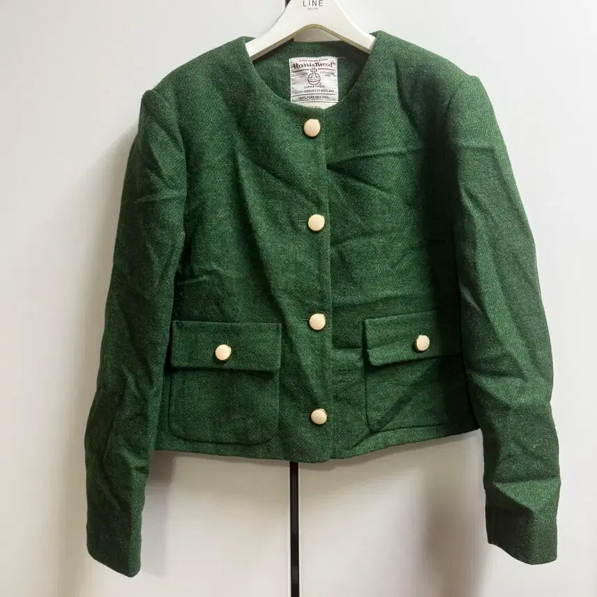 [BUNJANG] Harris Tweed 100% Pure Wool Editorial Green Tweed Jacket / 해리스 트위드 100퓨어 울 editorial 그린 트위드 자켓