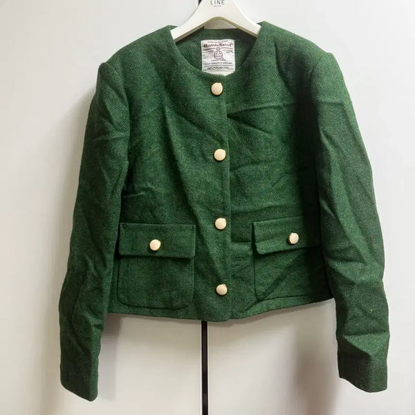 [BUNJANG] Harris Tweed 100% Pure Wool Editorial Green Tweed Jacket / 해리스 트위드 100퓨어 울 editorial 그린 트위드 자켓