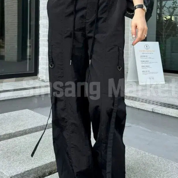 [BUNJANG] Wind Cargo Jogger Pants / [빠른발송] 카로팬츠 카고 트랙 바스락 조거 스트링 윈드 와이드 트레이닝