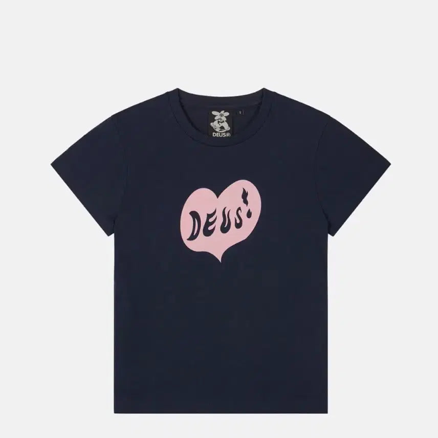 [BUNJANG] Deus Ex Machina Deep Heart Short Sleeve T-shirt Navy / 데우스 엑스 마키나 하트 반팔티 네이비 (W. Deep Heart Tee_Navy)