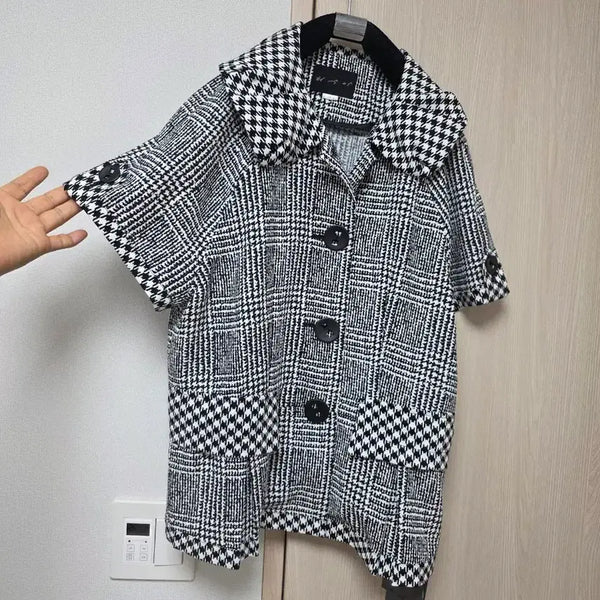 [BUNJANG] Choi Soo Ah Design Black Houndstooth Check Jacket 77 / (새상품) (정가 759.000) 최수아 디자인  블랙 하운드투스 체크 자켓 77