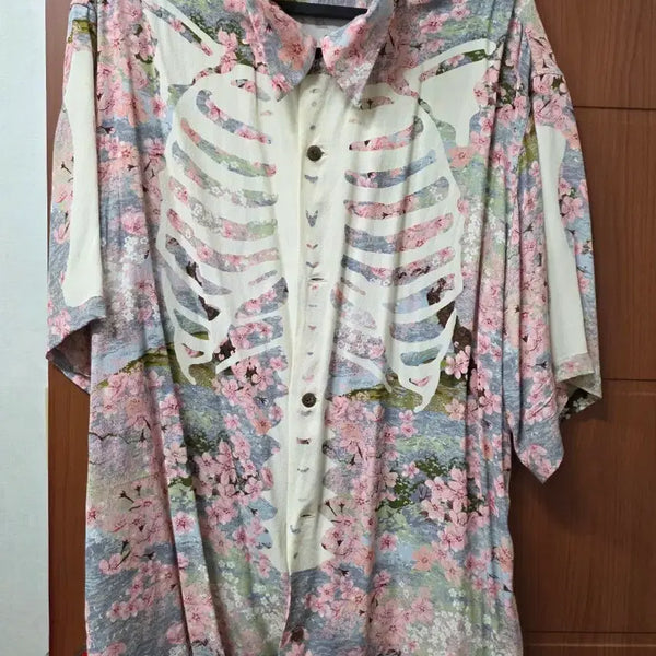 [BUNJANG] Kapital Rayon Sakura Print Aloha Shirt / 캐피탈 레이온 사쿠라 본 프린트 알로하 셔츠 삭스 5사이즈