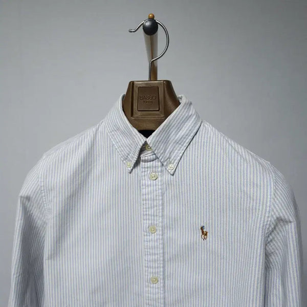 [BUNJANG] Polo Ralph Lauren Women's Blue Stripe Oxford Shirt XS / XS ) 폴로 랄프로렌 여성 블루 스트라이프 옥스포드 셔츠