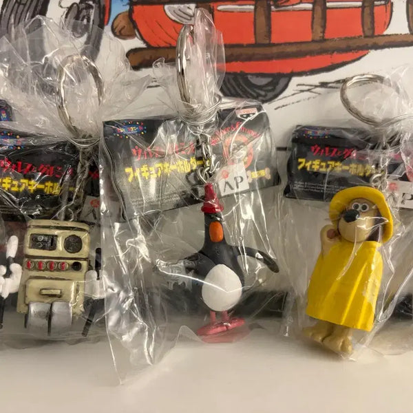 [BUNJANG] Wallace & Gromit Vintage Figure Keychain 7-Piece Full Set / [월레스와 그로밋] 개별판매 - 빈티지 피규어 키링 신품 7종 풀세트 (그로밋, 맥그로우, 쿠커, 프레스턴, 숀)