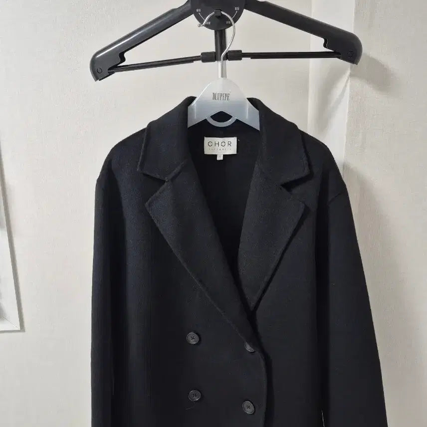 [BUNJANG] CHOR Double-Breasted Coat Black / CHOR 더블 코트 블랙