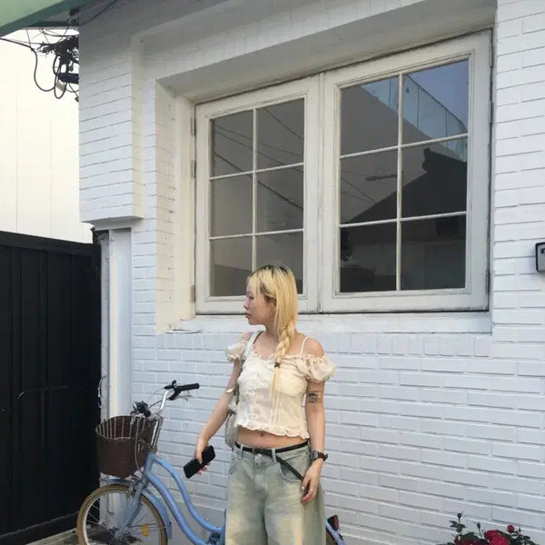 [BUNJANG] ourcabinet Wide Snap Button Pants / ourcabinet 아워캐비넷 wide snap button pants 새상품