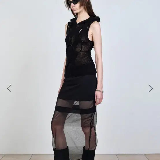 [BUNJANG] Nache Knitted Sleeveless Black / Nache/ 나체 OUT IN KNITTED SLEEVELESS BLACK