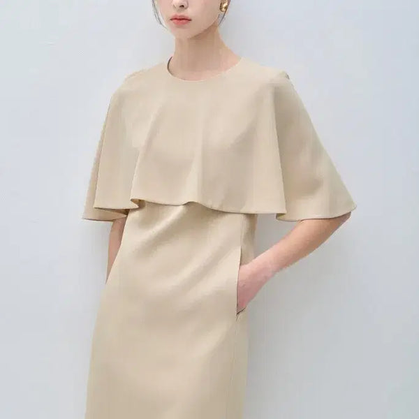 [BUNJANG] Mine Collection 25 Years Cape Panel Midi Dress / 한섬마인25년 새상품 케이프 패널미디드레스 88
