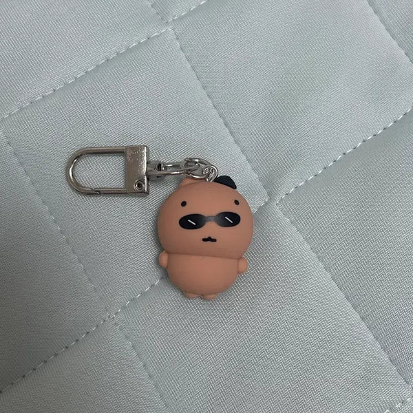 [BUNJANG] Tanning Cat Figure Keyring / 눈멍냥이 태닝냥이 피규어 키링