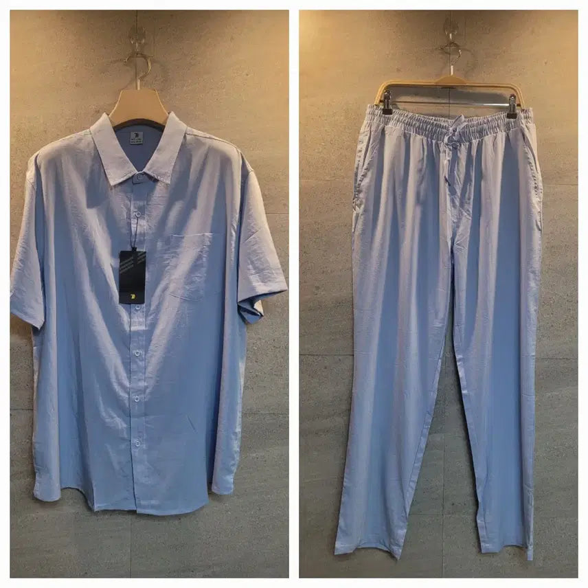 [BUNJANG] TBY Sky Blue Shirt & Pants Set Up / TBY. 하늘색 셔츠&팬츠 셋업.