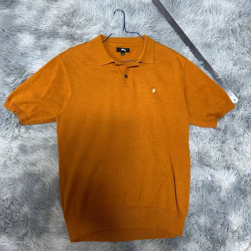 [BUNJANG] Stussy Classic Polo Sweater Orange / 스투시 클래식 폴로 스웨터 오렌지  L사이즈