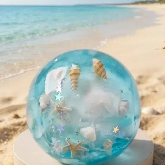 [BUNJANG] Seashell and Star Charm Transparent Beaded Bag Charm / 바닷가 왁뿌 슬랑이