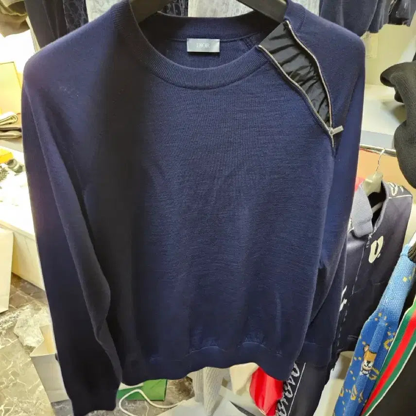 [BUNJANG] Dior Wool Knit Sweater Navy / 디올 니트 네이비 001