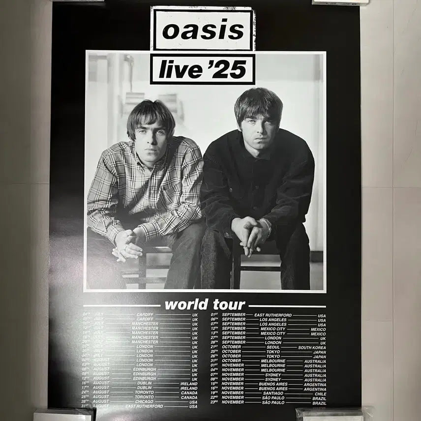 [BUNJANG] Oasis Wonderwall Live '25 World Tour Poster / 오아시스 원더월 라이브 '25 월드 투어 포스터 Oasis Wonderwall Live '25 World Tour Poster